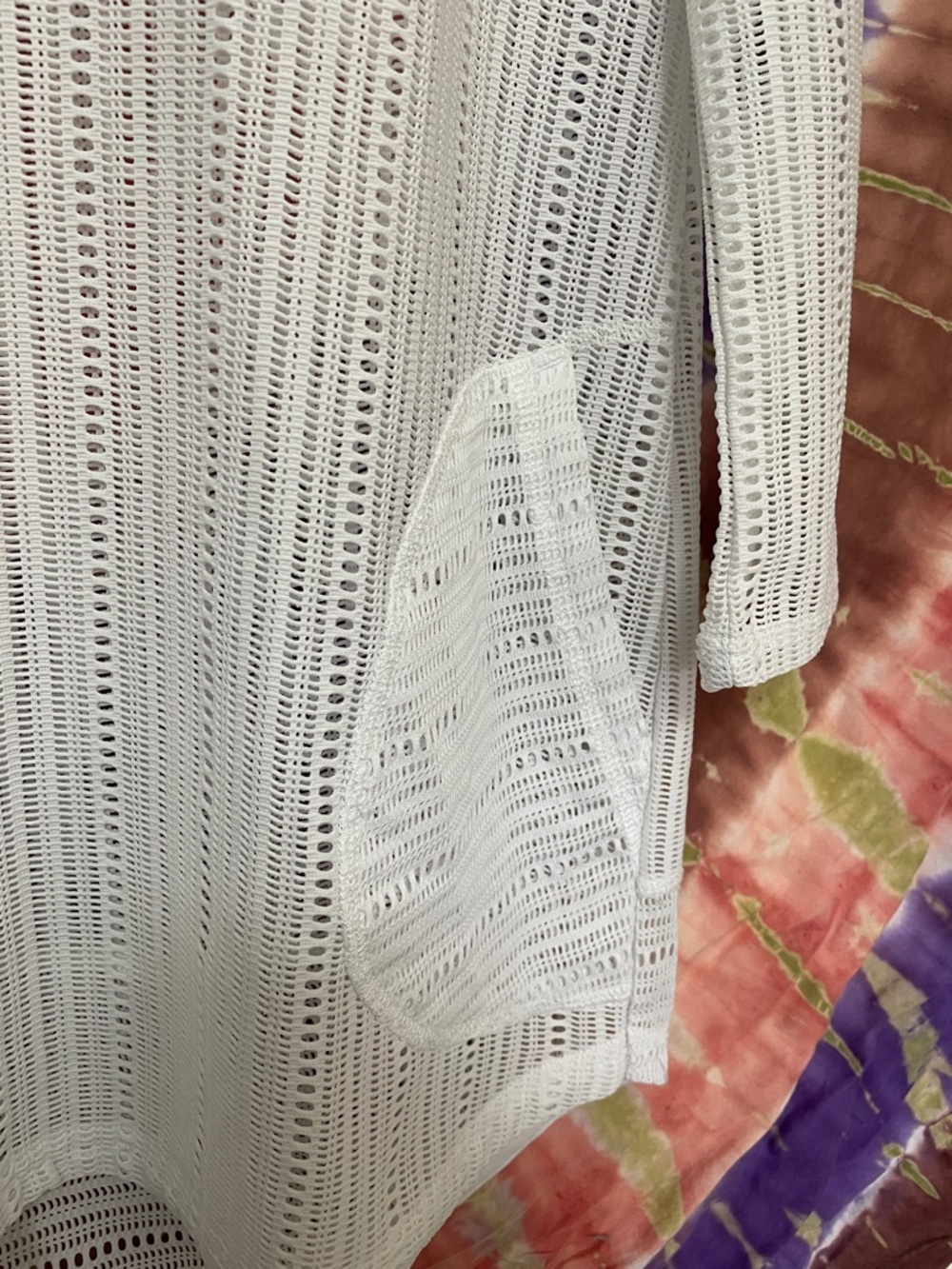 Prana White Lightweight Crochet Hooded Swim Cover-Up - Picture 3 of 8